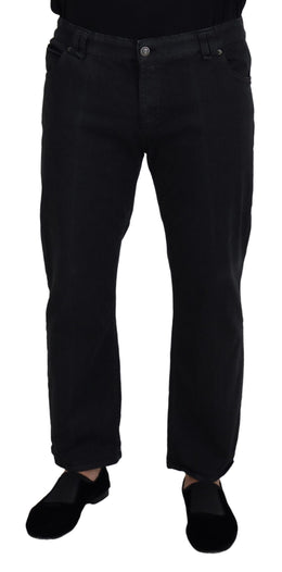 John Galliano Black Cotton Back Buckle Casual Denim Jeans