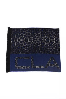 Cavalli Class Blue Wool Scarf
