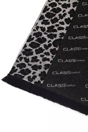 Cavalli Class Black Wool Scarf