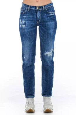 Frankie Morello Blue Cotton Jeans Denim