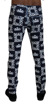 Dolce & Gabbana Blue Cotton DG Crown Skinny Denim Jeans