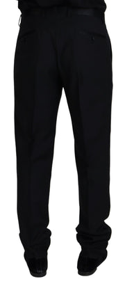 Dolce & Gabbana Black Wool Chino Formal Pants
