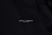 Dolce & Gabbana Dark Blue Wool Stretch Waistcoat Formal Vest