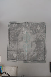 Costume National Gray Print Shawl Foulard Branded Scarf