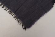 GF Ferre Dark Blue Wool Neck Wrap Shawl Fringes Scarf