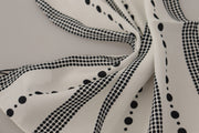 Dolce & Gabbana White Dotted Stripes Square Handkerchief Viscose Scarf