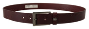 Dolce & Gabbana Brown Leather Silver Metal Crown Buckle Belt