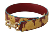 Dolce & Gabbana Yellow Red Leather Gold Tone Shoulder Strap