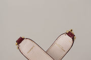 Dolce & Gabbana Bordeaux Leather Crystals Bag Shoulder Strap