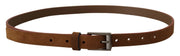 Dolce & Gabbana Brown Logo Engraved Metal Waist Buckle Belt