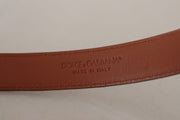 Dolce & Gabbana Brown Leopard Embossed Leather Buckle Belt