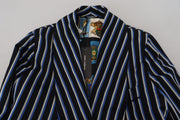 Dolce & Gabbana Black Blue Martini Printed Lining Robe
