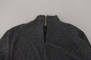 Dolce & Gabbana Dark Gray Nylon Turtleneck Pullover Sweater