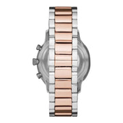 Emporio Armani Silver and Bronze Steel Chronograph Watch