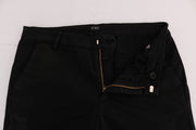 Costume National Black Slim Fit Cotton Stretch Pants
