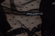 Dolce & Gabbana Black Lace Trim A-line Mini Nylon Dress