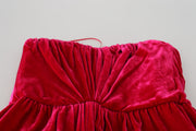 Dolce & Gabbana Pink Viscose Stretch Strapless A-line Dress