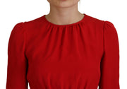 Dolce & Gabbana Red Silk Sheath A-line Knee Length Dress