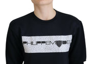 Philippe Model Black Printed Long Sleeves Pullover Sweater
