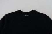 Dolce & Gabbana Black Wool Knit Crewneck Pullover Sweater