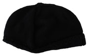 Dolce & Gabbana Black Virgin Wool Women Winter Beanie Cap Hat
