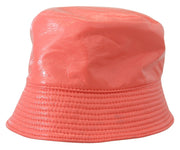 Dolce & Gabbana Peach Quilted Faux Leather Women Bucket Cap Hat