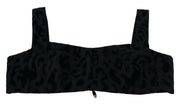 Dolce & Gabbana Black Leopard Cropped Bustier Corset Bra Top