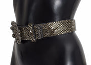 Dolce & Gabbana Multicolor Wide Crystal Buckle Sequined Belt