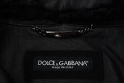 Dolce & Gabbana Black Lamb Leather Collared Men Coat Jacket