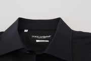 Dolce & Gabbana Black GOLD Cotton Collared Long Sleeve Shirt