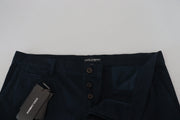 Dolce & Gabbana Blue Cotton Dress Formal Men Pants