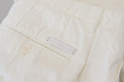 Dolce & Gabbana White Cotton Skinny Chino Pants
