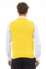 Alpha Studio Yellow Viscose Sleveless Jacket