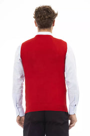 Alpha Studio Red Viscose Sleveless Jacket