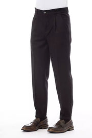 Alpha Studio Brown Wool Pant