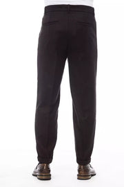 Alpha Studio Brown Wool Pant