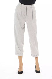 Alpha Studio Gray Wool Pant