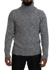 Dolce & Gabbana Gray Wool Knit Turtleneck Pullover Sweater
