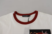 Dolce & Gabbana Cotton White Logo Print Crewneck T-shirt