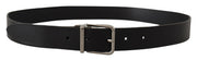 Dolce & Gabbana Black Casual Calf Leather Logo Metal Buckle Belt