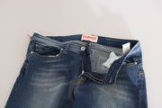 Fiorucci Blue Washed Mid Waist Slim Fit Denim Jeans