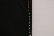 Costume National Black Embellished Mid Waist Skinny Denim Jeans