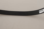 Dolce & Gabbana Black Calf Canvas Silver Tone Logo Metal Belt
