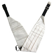 Dolce & Gabbana White Men Wide Waist Silk Belt Cummerbund