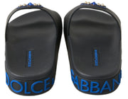 Dolce & Gabbana Black Slides Sandals Beach Saint Barth Shoes