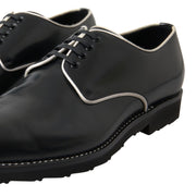Dolce & Gabbana Black White Leather Formal Shoes