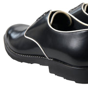Dolce & Gabbana Black White Leather Formal Shoes