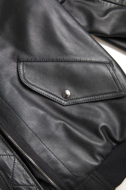 Dolce & Gabbana Black Leather Blouson Full Zip Bomber Jacket