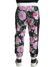 Dolce & Gabbana Multicolor Peony Joggers Cotton Men Pants