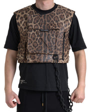 Dolce & Gabbana Brown Leopard Silk Sleeveless Sportswear